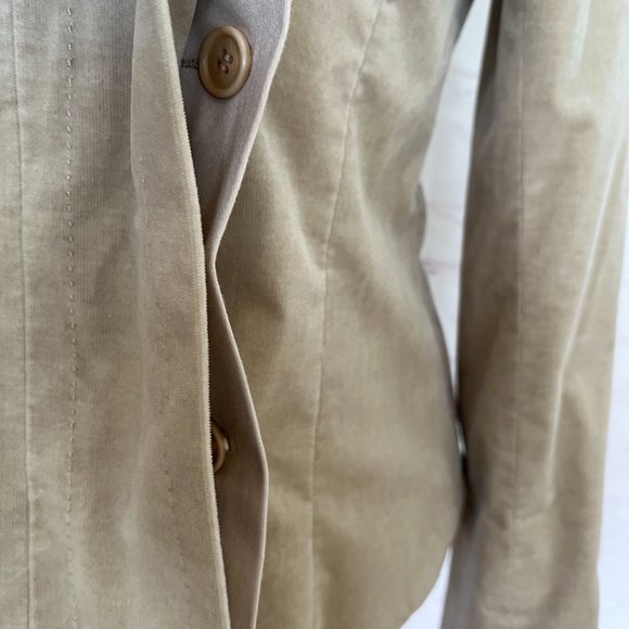 Theory Beige Hi Neck Military Fitted Crop Jacket - SIze 6 - Picture 10 of 14